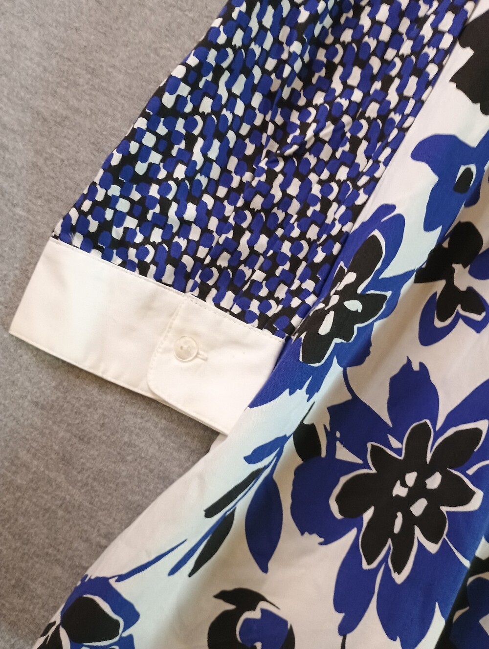 Bob Mackie Women's Size 3X Blue Floral Button-Front Dress with White Collar - Picture 3 of 9